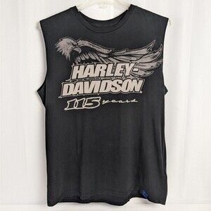Harley-Davidson 115 Years Black Tank Top Sleeveless Shirt Men's Size XL